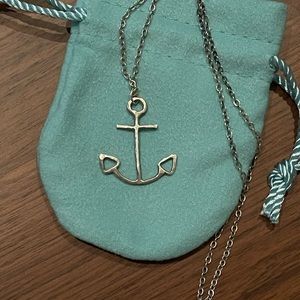 Super cute 1 inch silver anchor on chain, with gift bag